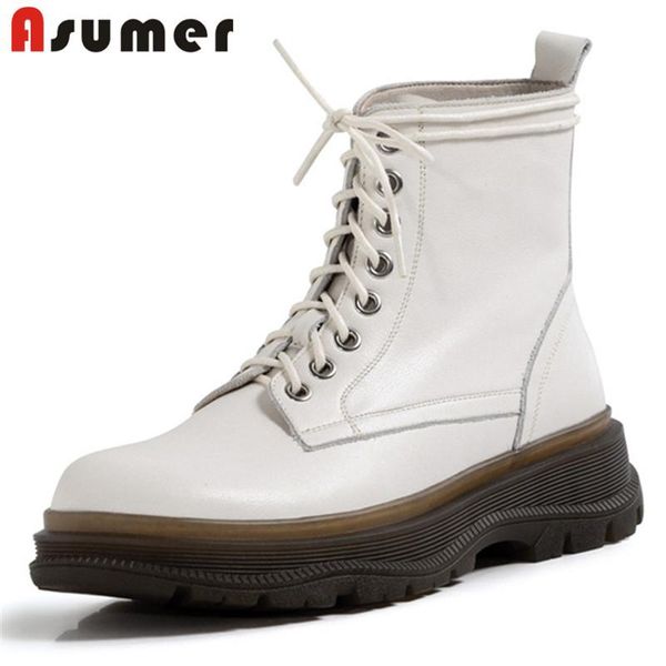 asumer 2020 genuine leather shoes women ankle boots round toe autumn winter comfortable flat platform shoes woman, Black
asumer 2020 genuine leather shoes women ankle boots round toe autumn winter comfortable flat platform shoes woman, Black