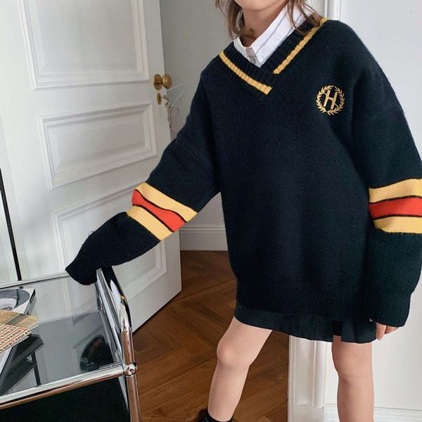 college cuhk fashion wear girls new wind label contrast color v-neck sweater autumn and winter children's 28zb2wdd, Blue
college cuhk fashion wear girls new wind label contrast color v-neck sweater autumn and winter children's 28zb2wdd, Blue