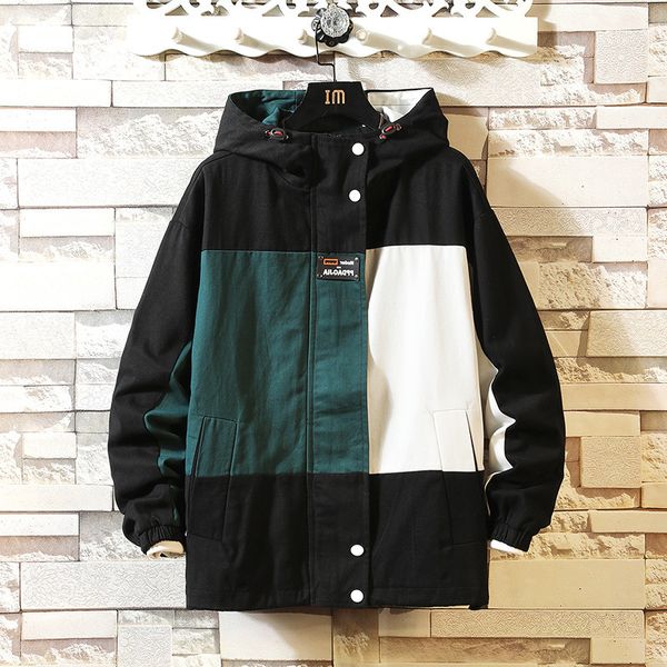2021 autumn japanese large size original loose contrast color stitching jacket men's fashion hooded jackets, Black;brown
2021 autumn japanese large size original loose contrast color stitching jacket men's fashion hooded jackets, Black;brown