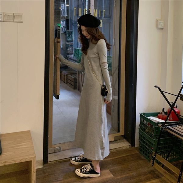 autumn 2020 high waist and thin dress temperamentall kinds of solid color round neck long sleeve dress female student x233a 4xbad, Black;gray
autumn 2020 high waist and thin dress temperamentall kinds of solid color round neck long sleeve dress female student x233a 4xbad, Black;gray