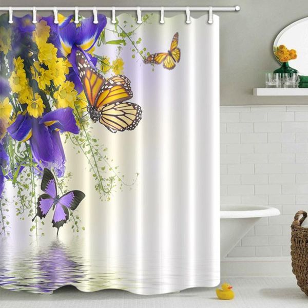 purple butterfly yellow flower white shower curtain bathroom curtains floral waterproof polyester fabric for bathtub decor
purple butterfly yellow flower white shower curtain bathroom curtains floral waterproof polyester fabric for bathtub decor