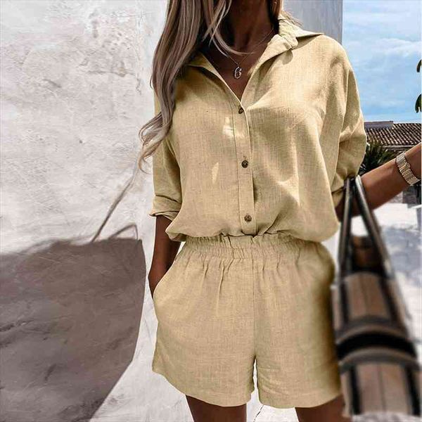 summer women linen shorts set turn-down collar long sleeve and shorts casual two pieces set outfit womans, Gray
summer women linen shorts set turn-down collar long sleeve and shorts casual two pieces set outfit womans, Gray