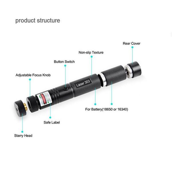303 532nm green laser sight laser pointer pen high powerful hunting device adjustable focus(without jllgin
303 532nm green laser sight laser pointer pen high powerful hunting device adjustable focus(without jllgin