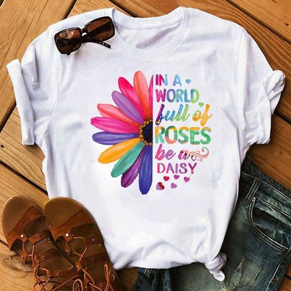 новые ромашки print женщины футболка повседневная женщины tee рубашки o шея короткая рукава топы tee летняя футболка harajuku симпатичная фу, White
новые ромашки print женщины футболка повседневная женщины tee рубашки o шея короткая рукава топы tee летняя футболка harajuku симпатичная фу, White