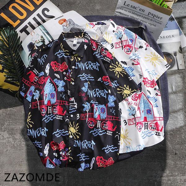 new men's casual lapel shirt hawaiian short sleeve printing shirt vacation shirts for men dress streetwear blouse, White;black
new men's casual lapel shirt hawaiian short sleeve printing shirt vacation shirts for men dress streetwear blouse, White;black