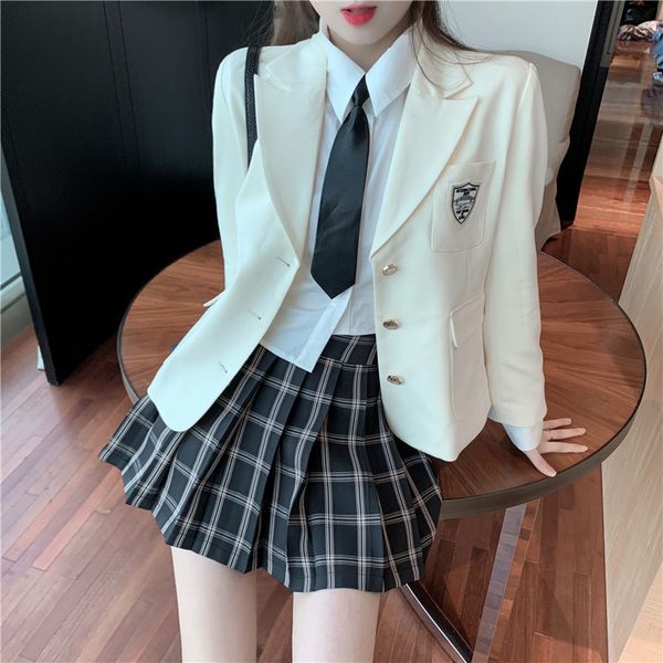 2021 new 3 women's *skirt plied kawaii-style autumn matching sets blazer bow shirt suit skirt ni6i, Gray
2021 new 3 women's *skirt plied kawaii-style autumn matching sets blazer bow shirt suit skirt ni6i, Gray
