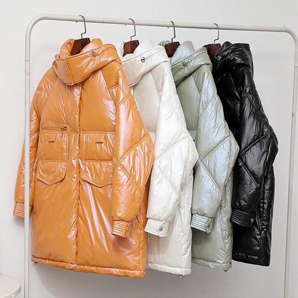 winter women parkas 2021 new jacket zipper hooded shiny down cotton jacket glossy parkas female warm thick big pocket outwear, Black
winter women parkas 2021 new jacket zipper hooded shiny down cotton jacket glossy parkas female warm thick big pocket outwear, Black