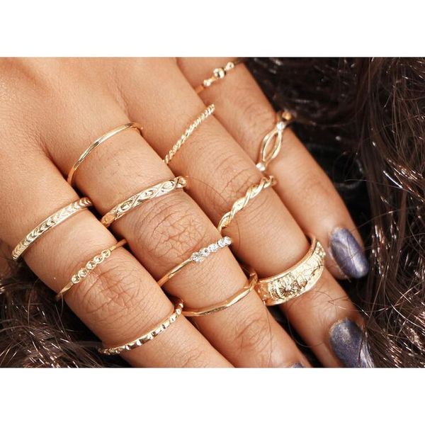 12pcs/set joint ring set retro diamond ring twelve set wrap knotted carved 12 set rings w sqcvxs dh_seller2010, Silver
12pcs/set joint ring set retro diamond ring twelve set wrap knotted carved 12 set rings w sqcvxs dh_seller2010, Silver