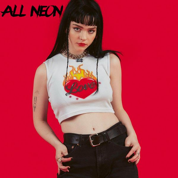 allneon grunge women's knitted tank fire heart printing sleeveless summer fashion e-girl o-neck punk vests streetwear, White
allneon grunge women's knitted tank fire heart printing sleeveless summer fashion e-girl o-neck punk vests streetwear, White