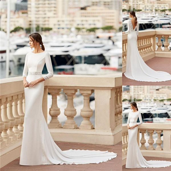 new arrival elegant mermaid wedding dresses long sleeves appliqued lace tiered open back bridal gowns beach boho custom robes de mariée, White
new arrival elegant mermaid wedding dresses long sleeves appliqued lace tiered open back bridal gowns beach boho custom robes de mariée, White