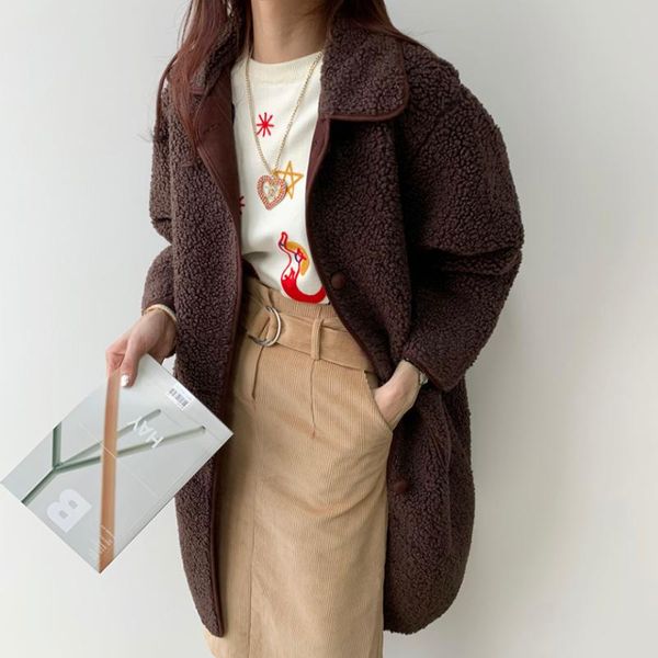 women's fur & faux solid long coats female vintage thick lamb jackets autumn winter coat women 2021 elegant chic loose, Black
women's fur & faux solid long coats female vintage thick lamb jackets autumn winter coat women 2021 elegant chic loose, Black