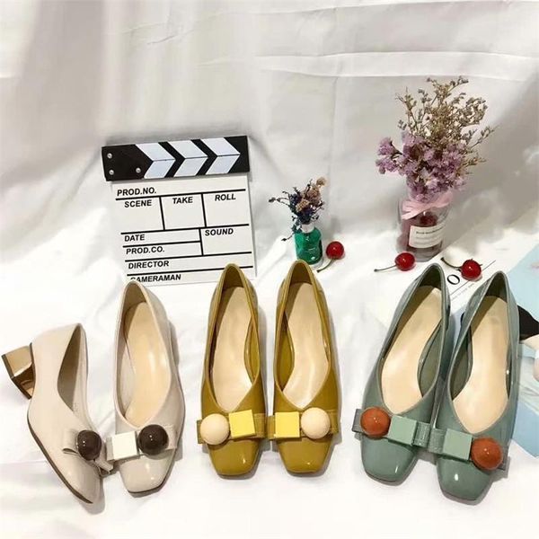 women shoes patent leather buckle decor square toe female shoe casual middle heels comfortable1, Black
women shoes patent leather buckle decor square toe female shoe casual middle heels comfortable1, Black