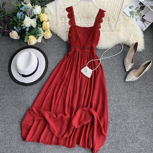 women summer dresses vestidos 2021 new beach sleeveless spaghetti strap boho vintage dress ladies lace patchwork long robe, Black;gray
women summer dresses vestidos 2021 new beach sleeveless spaghetti strap boho vintage dress ladies lace patchwork long robe, Black;gray