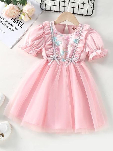 toddler girls floral embroidered bow puff sleeve ruffle trim mesh dress she, Red;yellow
toddler girls floral embroidered bow puff sleeve ruffle trim mesh dress she, Red;yellow