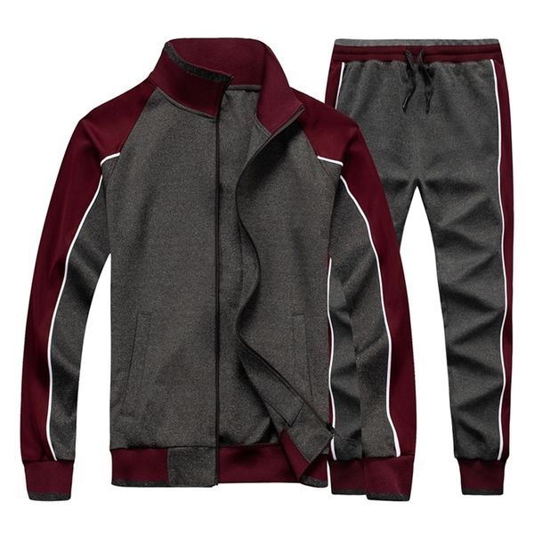 men's sportswear casual spring tracksuit men two pieces sets stand collar jackets sweatshirt pants joggers track suit running 201210, Gray
men's sportswear casual spring tracksuit men two pieces sets stand collar jackets sweatshirt pants joggers track suit running 201210, Gray