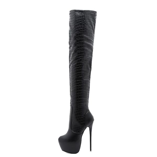 winter for woman fashion pointed toe pure color catwalk boots platform stilettos heels zipper over the knee boots 35-40, Black
winter for woman fashion pointed toe pure color catwalk boots platform stilettos heels zipper over the knee boots 35-40, Black
