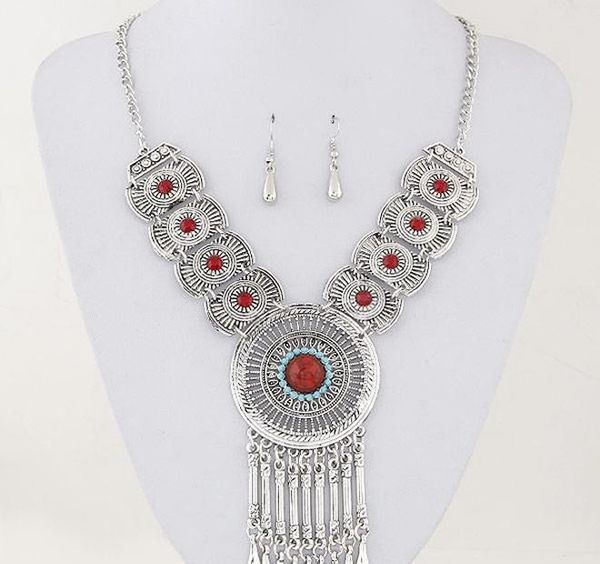 wedding bridal circle part pendant necklace earrings jewelry sets for wome bbyhth nana_shop, Silver
wedding bridal circle part pendant necklace earrings jewelry sets for wome bbyhth nana_shop, Silver