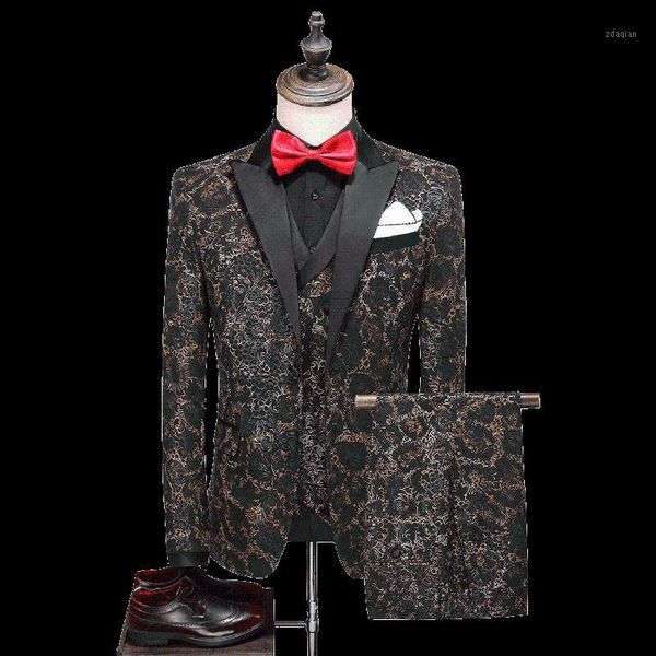 men's suits & blazers 2021 large size suit men's three-piece evening stage banquet dress floral slim host1, White;black
men's suits & blazers 2021 large size suit men's three-piece evening stage banquet dress floral slim host1, White;black