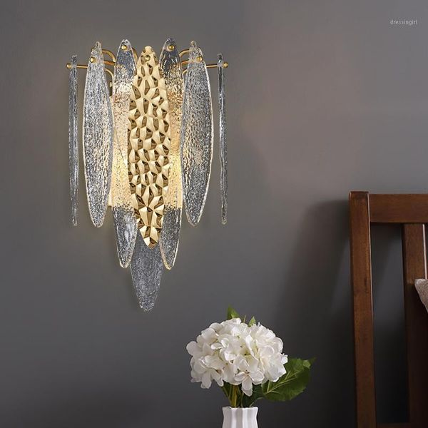 luxury bedroom bedside color sconce orridor aisle decoration wall light gold/blue frosted glass wall lamp smoke gray lighting1
luxury bedroom bedside color sconce orridor aisle decoration wall light gold/blue frosted glass wall lamp smoke gray lighting1