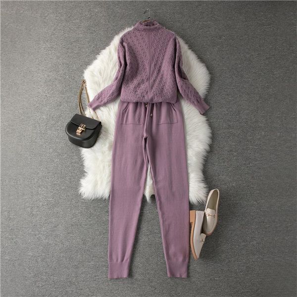 2020 new women sweater suits track costumes 2 piece sets autumn winter turtleneck pullovers and long pants knitted suits female, Gray
2020 new women sweater suits track costumes 2 piece sets autumn winter turtleneck pullovers and long pants knitted suits female, Gray