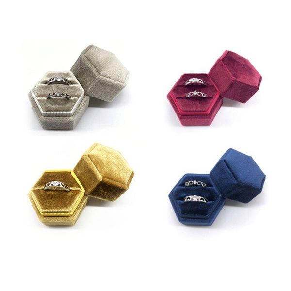 hexagon velvet ring box double ring display holder with detachable lid box holder for wedding ceremony(wine red, Pink;blue
hexagon velvet ring box double ring display holder with detachable lid box holder for wedding ceremony(wine red, Pink;blue