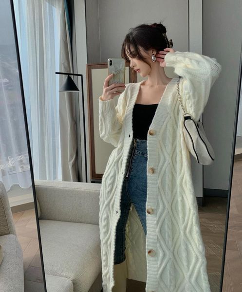 women's knits & tees autumn and winter korean style wild temperament twist sweater knitted cardigan coat jacket, White
women's knits & tees autumn and winter korean style wild temperament twist sweater knitted cardigan coat jacket, White