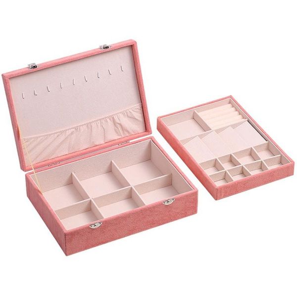crytal velvet jewlery box double layer large capacity jewelry box net red ear stud necklace bracelet flannel ornament, Pink;blue
crytal velvet jewlery box double layer large capacity jewelry box net red ear stud necklace bracelet flannel ornament, Pink;blue