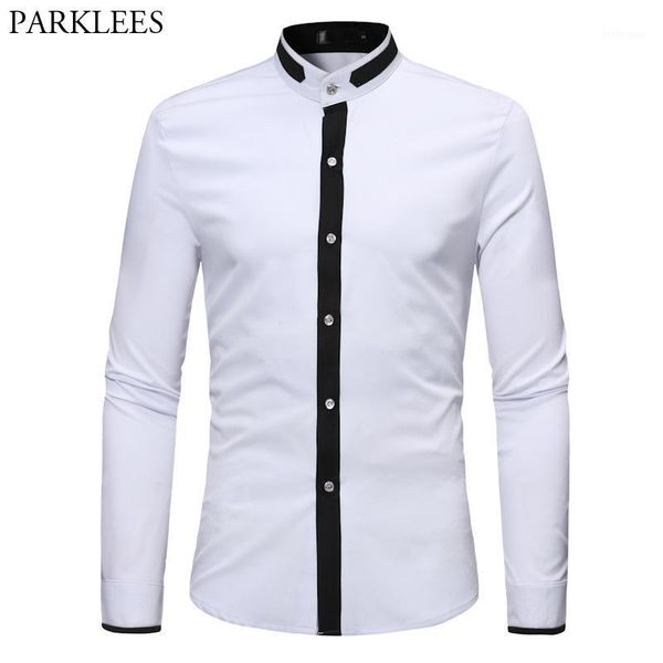 men's hipster banded collar dress shirts 2018 autumn slim fit long sleeve chemise homme casual constrast color shirt male1 men's, White;black
men's hipster banded collar dress shirts 2018 autumn slim fit long sleeve chemise homme casual constrast color shirt male1 men's, White;black