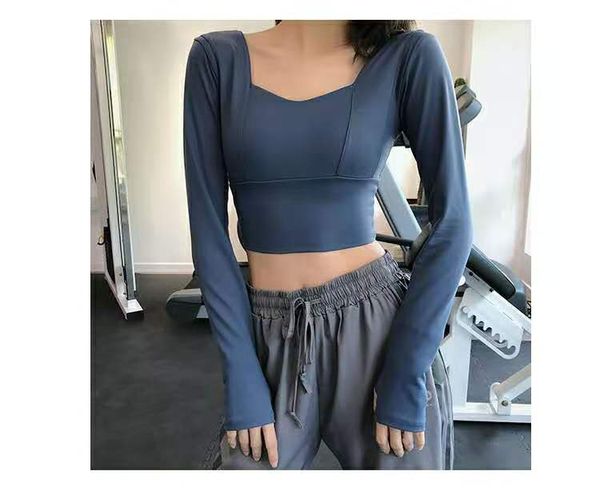 lu-11 original autumn and winter back yoga suit long sleeve t-shirt women's tight sports with breast pad, White;red
lu-11 original autumn and winter back yoga suit long sleeve t-shirt women's tight sports with breast pad, White;red