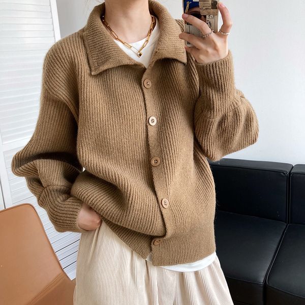 new 2021 spring turn down collar long sleeve pure color single button sweater casual women cardigans pull femme d44n, White;black
new 2021 spring turn down collar long sleeve pure color single button sweater casual women cardigans pull femme d44n, White;black
