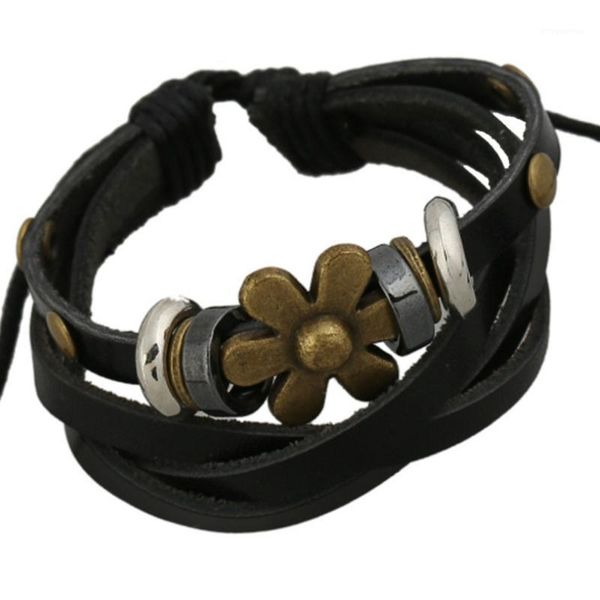 fashion retro flower black leather bracelet multilayer vintage beads charm wrap bangle adjustable wristbands hiphop jewelry gift1, Golden;silver
fashion retro flower black leather bracelet multilayer vintage beads charm wrap bangle adjustable wristbands hiphop jewelry gift1, Golden;silver