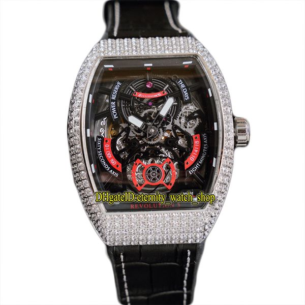men's collection revolutio 3 v45 sc dt automatic mens watch black skeleton dial 316l stainless steel diamond iced out case leather stra, Slivery;brown
men's collection revolutio 3 v45 sc dt automatic mens watch black skeleton dial 316l stainless steel diamond iced out case leather stra, Slivery;brown