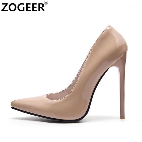 classic fashion high heels women pump shoes brand black red nude thin heel pointed toe wedding party shoe woman big size1