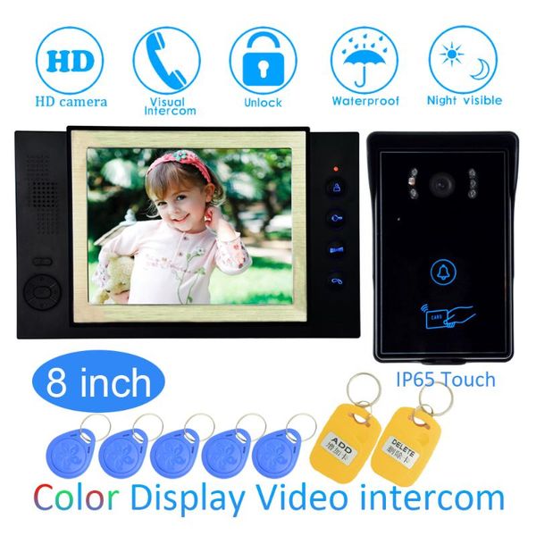 video door phones 8'' color lcd phone house garden improvement device wire doorbell release card unlock night vision ir hd camera
video door phones 8'' color lcd phone house garden improvement device wire doorbell release card unlock night vision ir hd camera