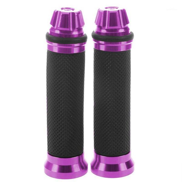 1 pair 7/8 "ergonomic aluminum rubber gel handle cnc guides handles for sports bikes bicycle - purple1 
1 pair 7/8 "ergonomic aluminum rubber gel handle cnc guides handles for sports bikes bicycle - purple1