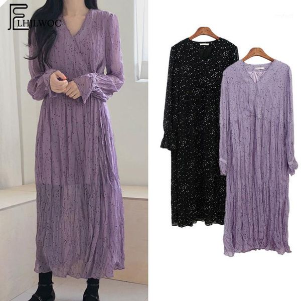 2020 spring cute long max dresses women korean style long sleeve temperament lady v neck purple black vintage shirt dress 65121, Black;gray
2020 spring cute long max dresses women korean style long sleeve temperament lady v neck purple black vintage shirt dress 65121, Black;gray