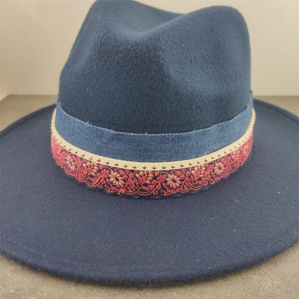 boho women artificial wool fedora hat elegant lady winter autumn wide brim jazz panama sombrero cap, Blue;gray
boho women artificial wool fedora hat elegant lady winter autumn wide brim jazz panama sombrero cap, Blue;gray