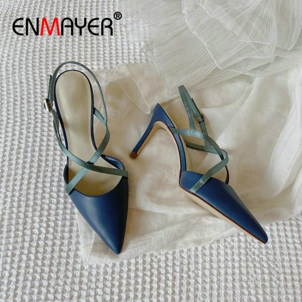 enmayer slingbacks thin heels pointed toe genuine leather women high heels wedding women shoes buckle strap mature pumps, Black
enmayer slingbacks thin heels pointed toe genuine leather women high heels wedding women shoes buckle strap mature pumps, Black