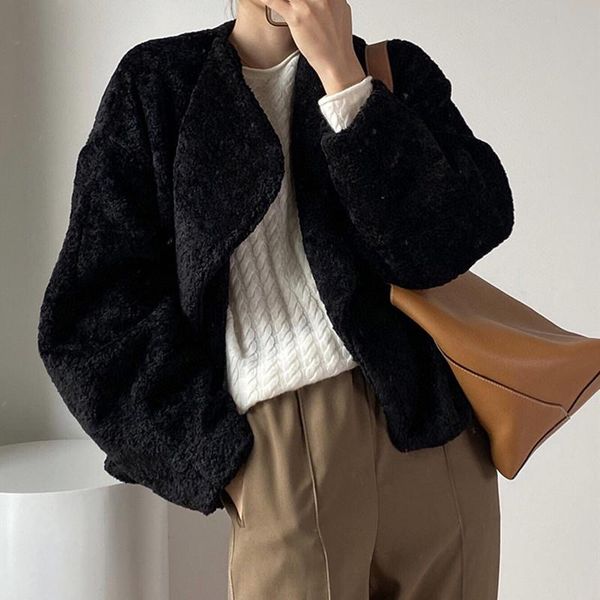 woolen short coat women simple thick autumn winter solid color jacket 2020 new, Black
woolen short coat women simple thick autumn winter solid color jacket 2020 new, Black