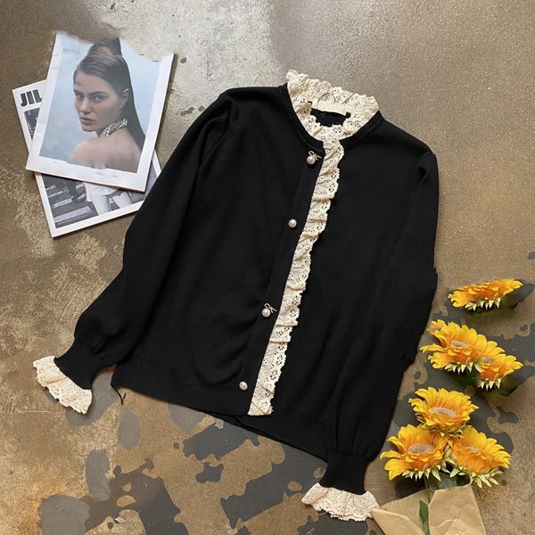 2020 new winter luxury design super classic lace stitching collar flower bud temperament ladies sweater ing, White;black
2020 new winter luxury design super classic lace stitching collar flower bud temperament ladies sweater ing, White;black