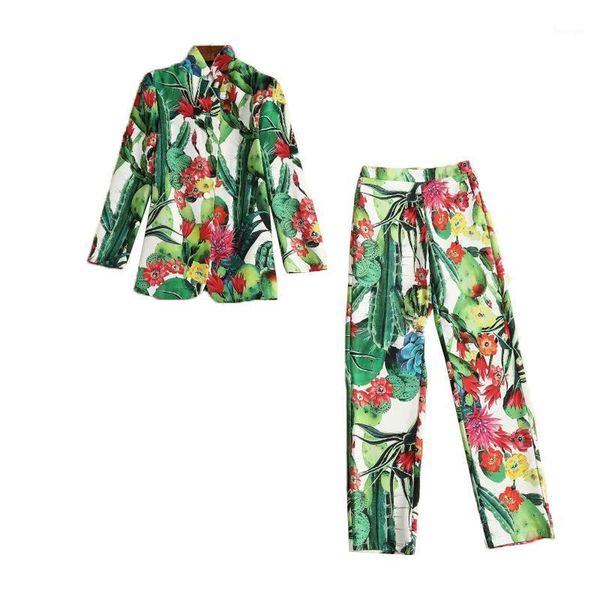 2021 fall new style bohemian vintage print suit jacket long sleeve slim temperament trousers women's two-piece, White
2021 fall new style bohemian vintage print suit jacket long sleeve slim temperament trousers women's two-piece, White