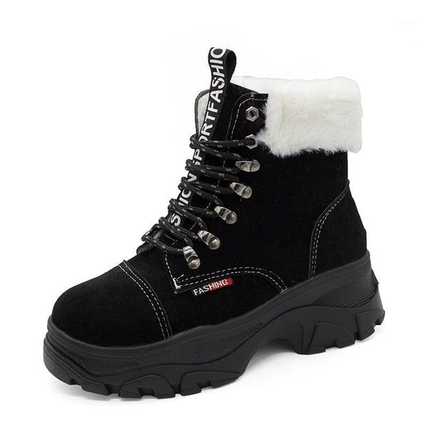 boots 2021 flock fur women's suede ankle female women snow flat lace up winter platform ladies warm shoes1, Black
boots 2021 flock fur women's suede ankle female women snow flat lace up winter platform ladies warm shoes1, Black