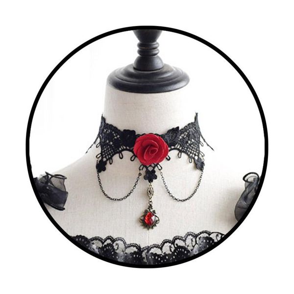 fashion handmade collarbone chain gothic lolita black lace fringe beads vintage hollow big rose punk wedding gem necklace, Silver
fashion handmade collarbone chain gothic lolita black lace fringe beads vintage hollow big rose punk wedding gem necklace, Silver