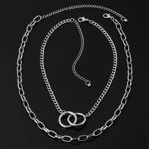 punk 2 layered chunky chain necklace for women fashion choker collar 2020 necklaces statement neck chains choker jewelry collier, Silver
punk 2 layered chunky chain necklace for women fashion choker collar 2020 necklaces statement neck chains choker jewelry collier, Silver