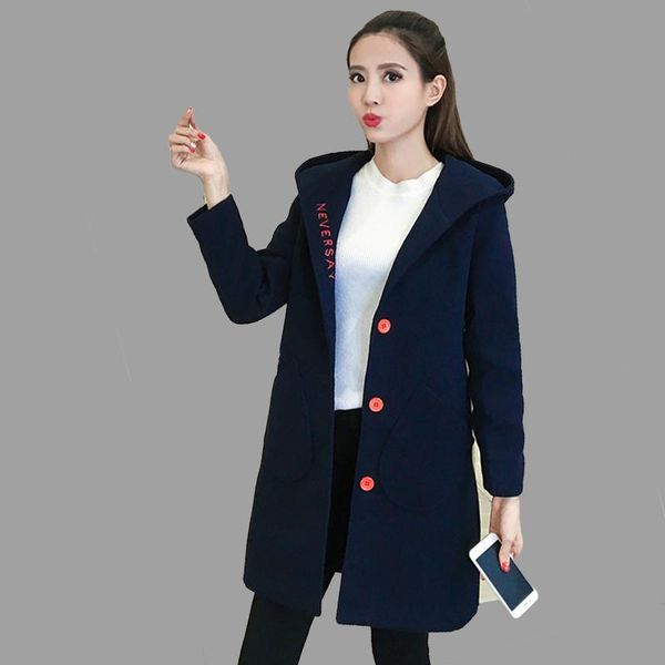 women's wool & blends coat autumn winter 2021 fashion classic letter hooded woolen jacket slim thicken long large size outerwear fema, Black
women's wool & blends coat autumn winter 2021 fashion classic letter hooded woolen jacket slim thicken long large size outerwear fema, Black