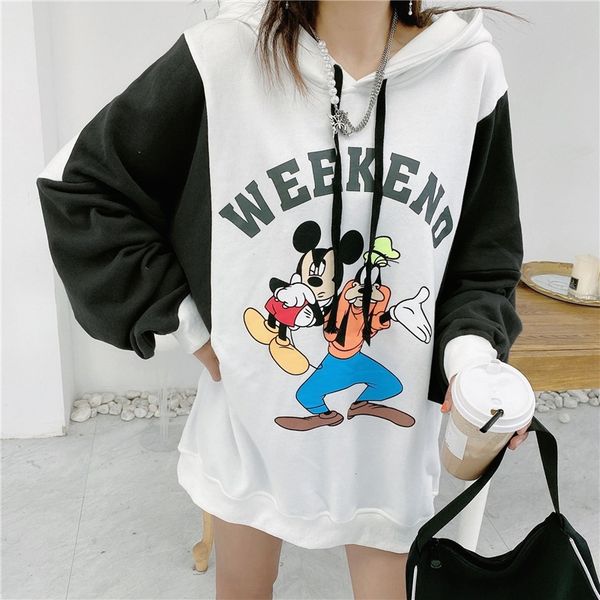 aq korean large size hoodie pullover splicing color contrast bat sleeve hoodie women's fashion version fattened and enlarged medium len, Black
aq korean large size hoodie pullover splicing color contrast bat sleeve hoodie women's fashion version fattened and enlarged medium len, Black