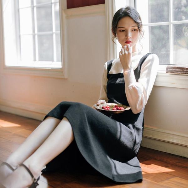coigarsam vintage knitting women dress dresses black caramel color v51401, Black;gray
coigarsam vintage knitting women dress dresses black caramel color v51401, Black;gray