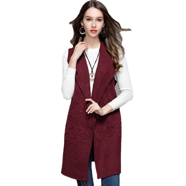 medium length knitted cardigan sleeveless vest 2021 new women's sweater h1211, White;black
medium length knitted cardigan sleeveless vest 2021 new women's sweater h1211, White;black