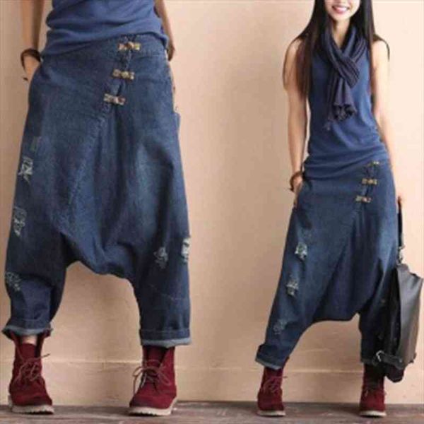 womens fashion casual harem jeans denim casual pants trousers baggy crotch pants hop designers loose women clothing, Blue
womens fashion casual harem jeans denim casual pants trousers baggy crotch pants hop designers loose women clothing, Blue