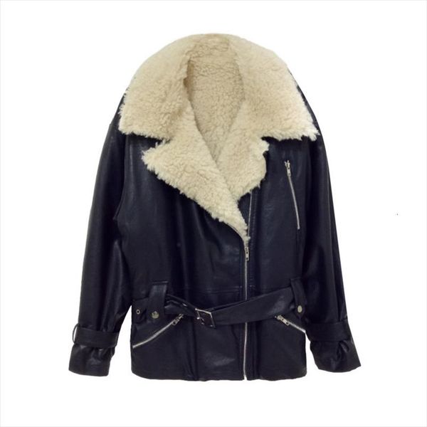 autumn winter temperament turn down collar coats zipper with belt women loose lamb hair pu fur jacket, Black
autumn winter temperament turn down collar coats zipper with belt women loose lamb hair pu fur jacket, Black